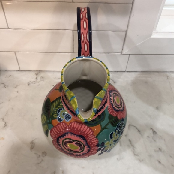 RARE Anthropologie Amazon Dreams Ceramic Pitcher - Picture 4 of 7